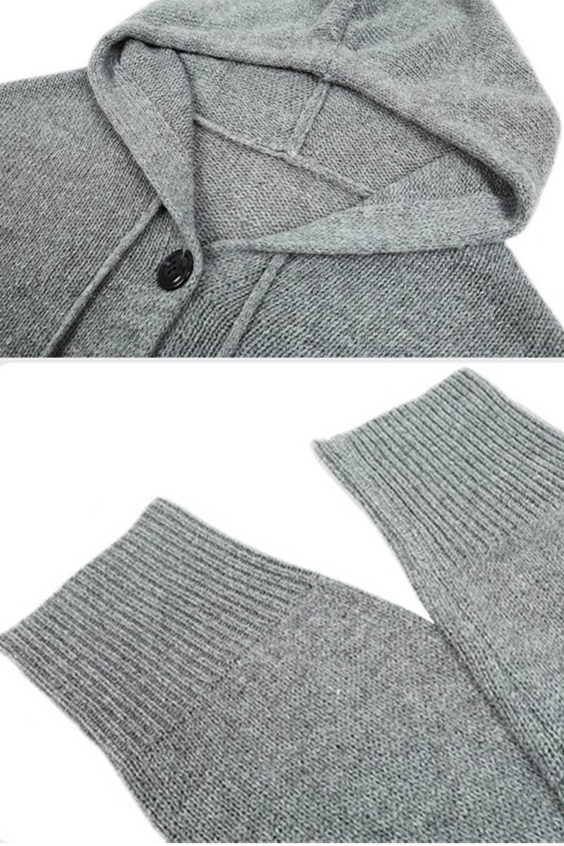 CWOCAL0179_KNITTED HODDY STYLE BUTTON DOWN CARDIGAN