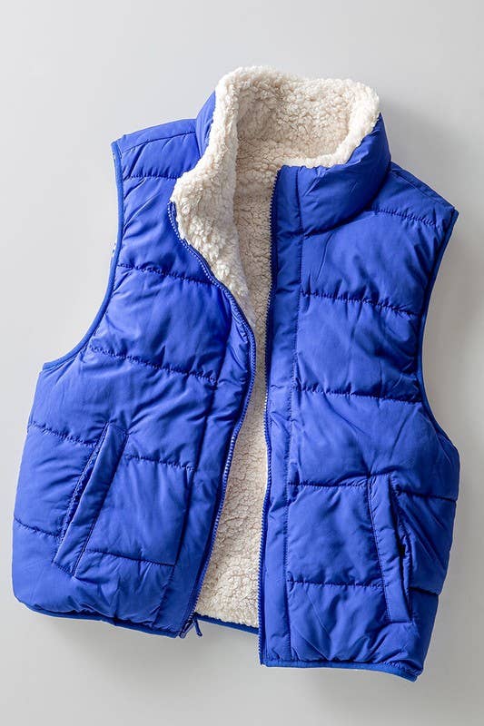 PUFFER VEST W WARM FLEECE LINING