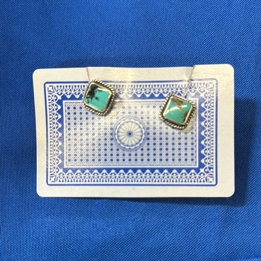 Turquoise square earrings