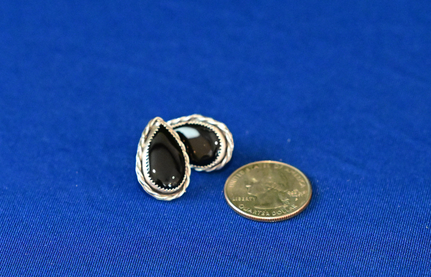 Black Onyx Earrings Teardrop