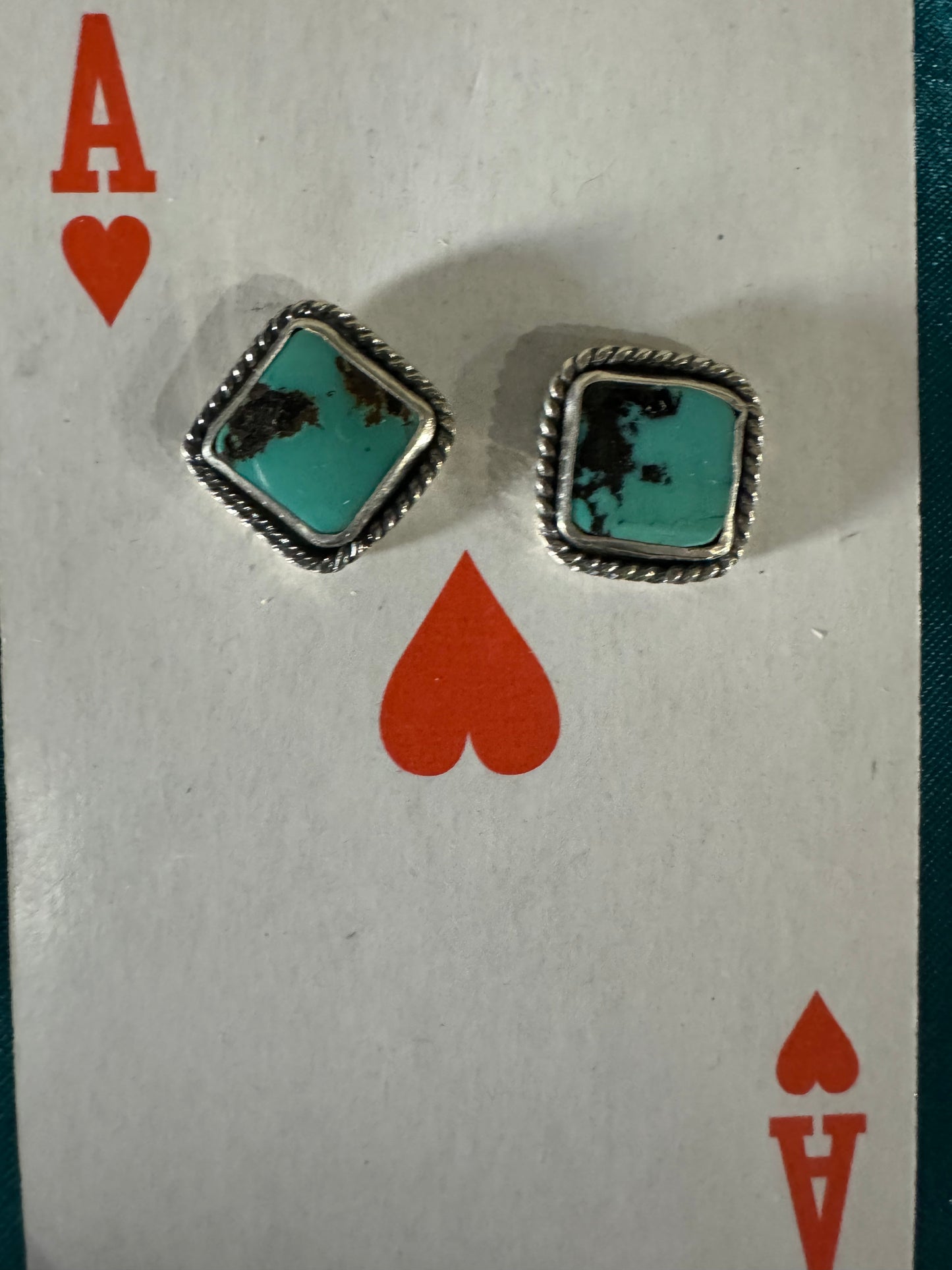 Turquoise square earrings