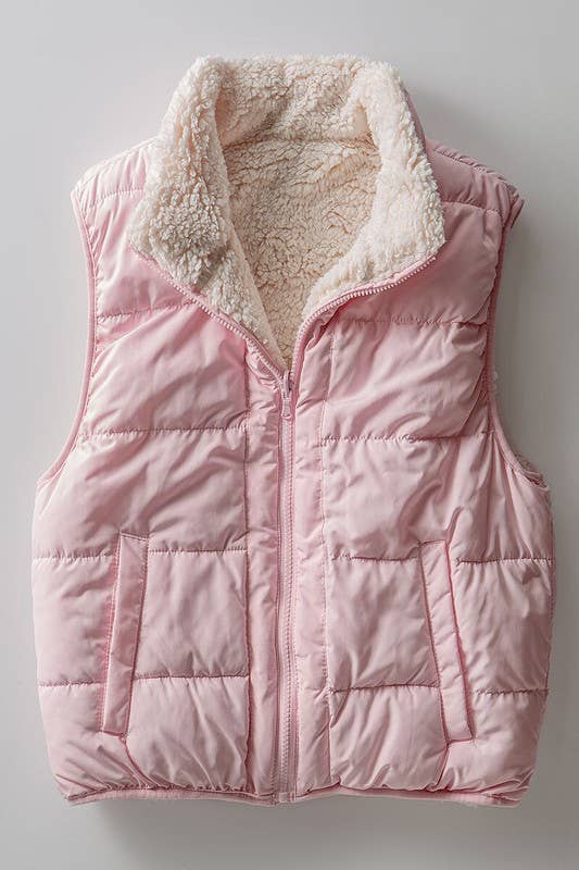 PUFFER VEST W WARM FLEECE LINING
