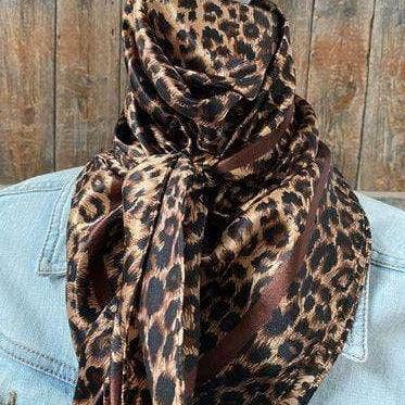 35X35"  Brown Leopard Wild Rag/Scarf WR169