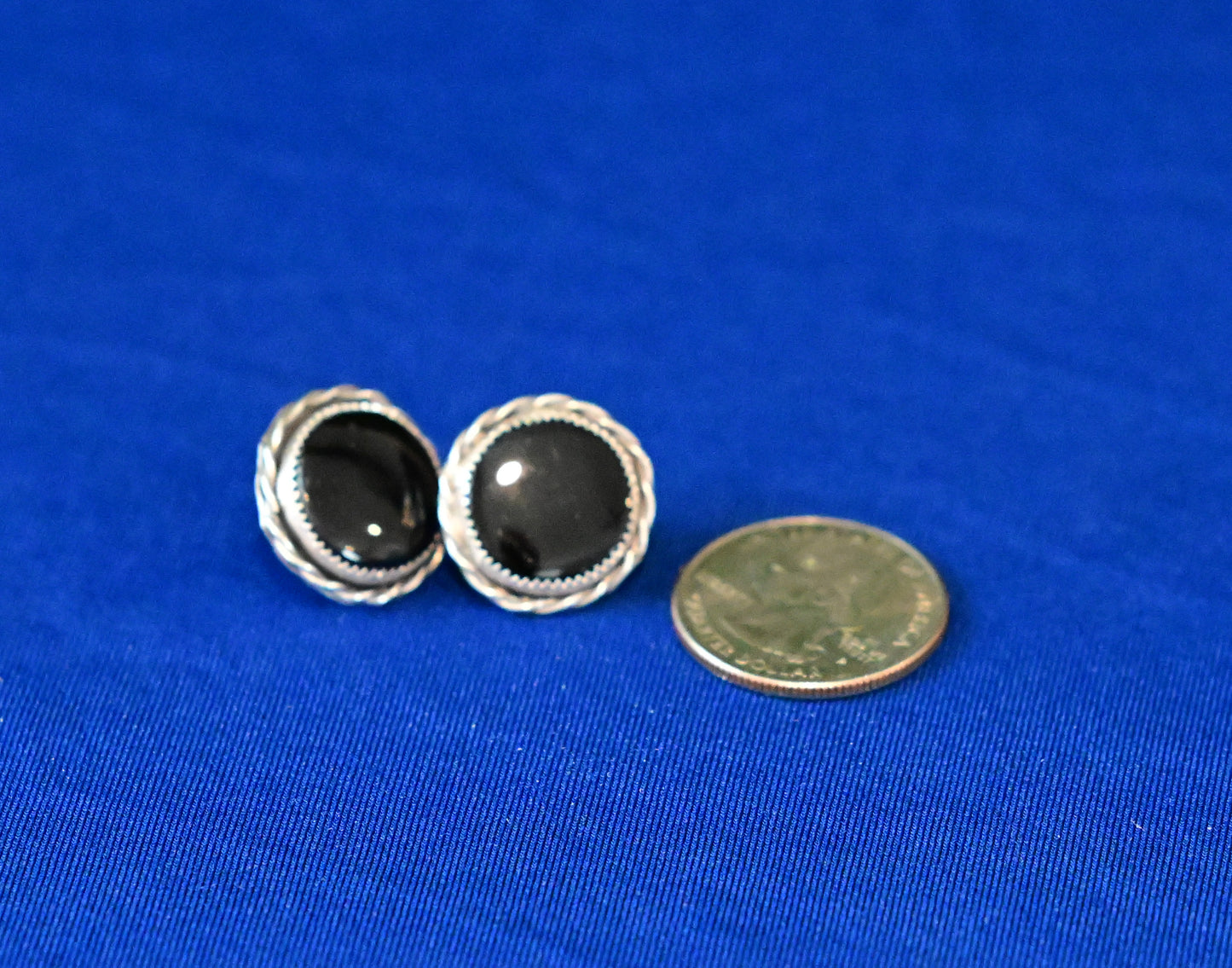 Black Onyx Earrings Circles