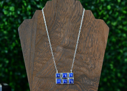 Lapis Double Bar Necklace