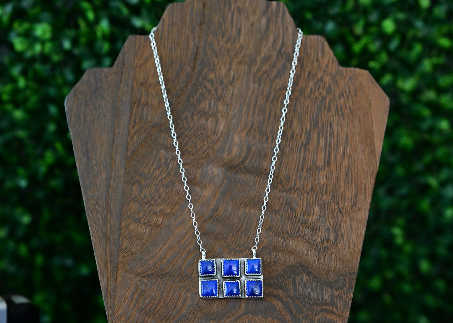 Lapis Double Bar Necklace