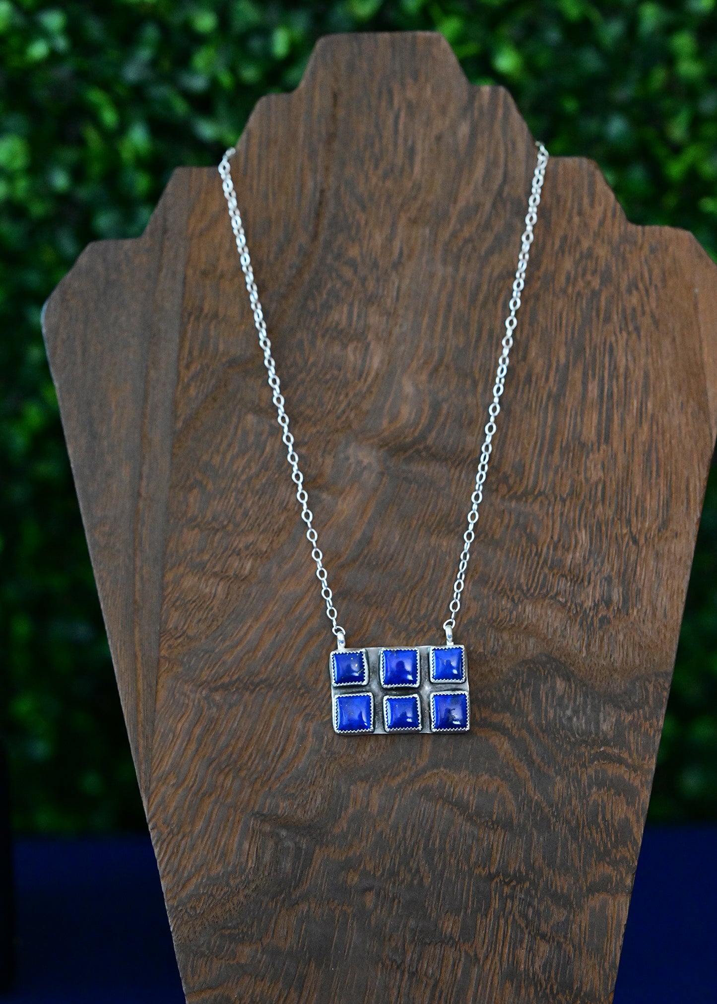 Lapis Double Bar Necklace